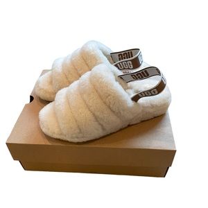 UGG Fluff Yeah Slides NWB Cream / Brown